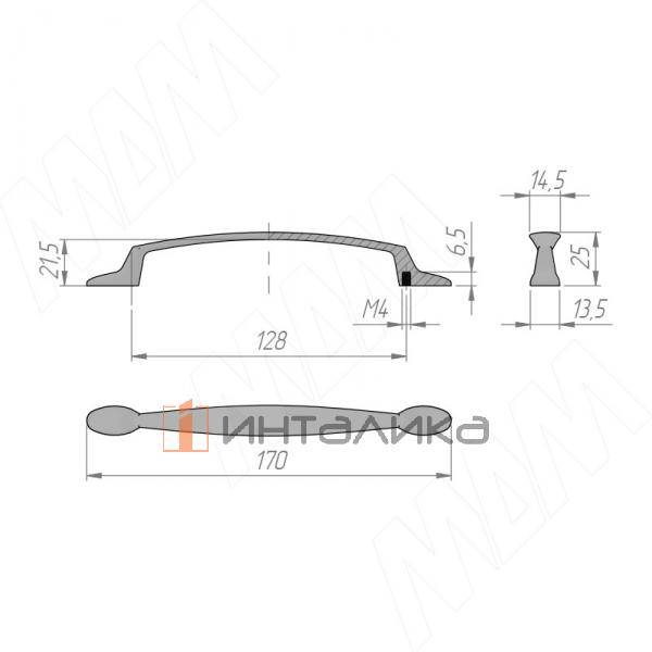 Ручка-скоба 128мм бронза состаренная (BH.51.128.ABV) – 3