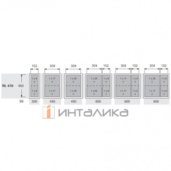 Набор HETTICH INNOTECH PULL SS на 4 контейнера V29/8, NL470, KB600, H560, серебристый – 5