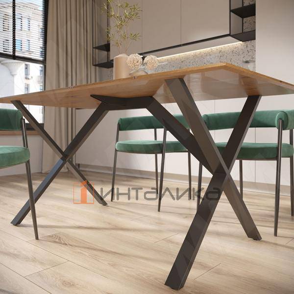 Эссен металлокаркас-стола 710х1200х700мм, черный (RAL9005, муар) – 6