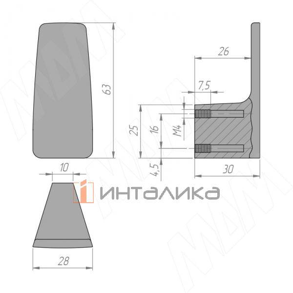 ALVERO Крючок однорожковый хром матовый – 3
