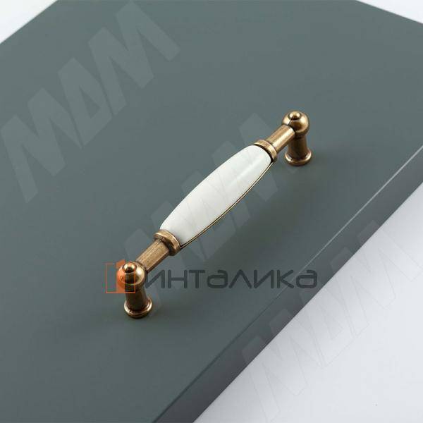 Ручка-скоба 96мм бронза состаренная/керамика – 2