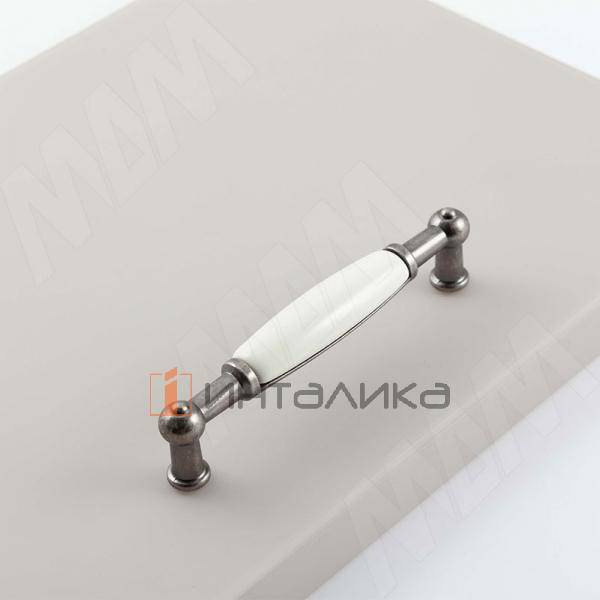 Ручка-скоба 96мм серебро состаренное/керамика – 2