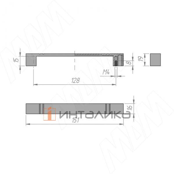 Ручка-скоба 128мм хром матовый – 3