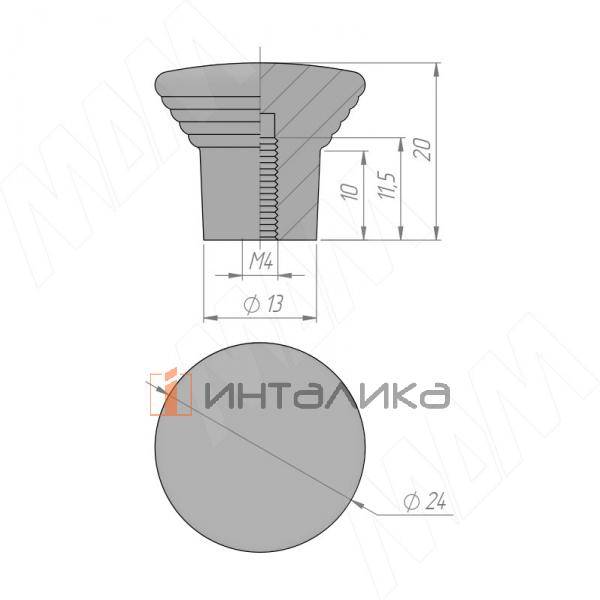 Ручка-кнопка D24мм хром – 3