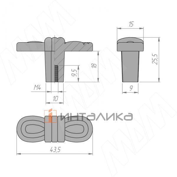 Ручка-кнопка черный матовый – 3