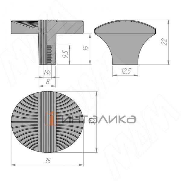 Ручка-кнопка золото матовое – 3