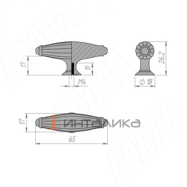 Ручка-кнопка бронза состаренная – 3