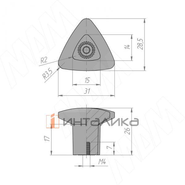Ручка-кнопка графит – 3