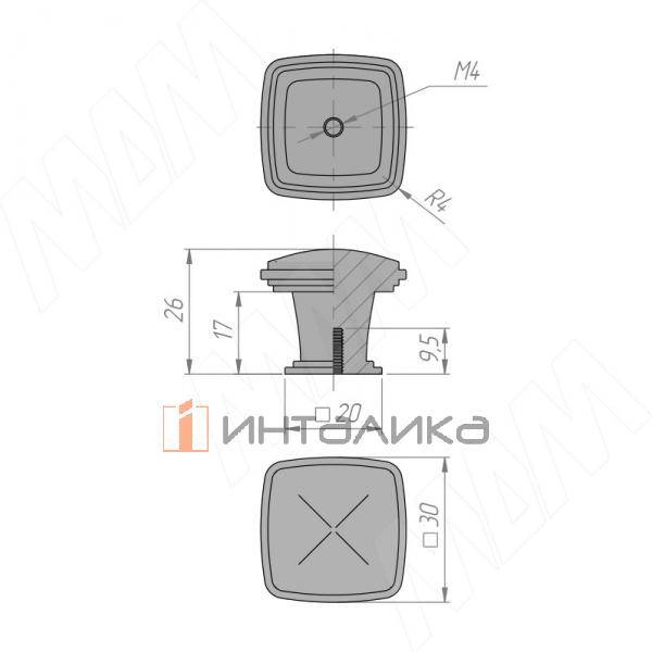 Ручка-кнопка черный матовый – 3