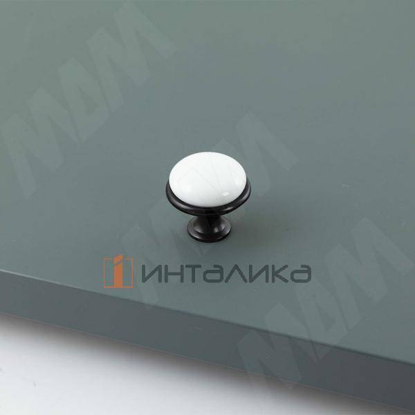 Ручка-кнопка D28мм черный матовый/керамика – 2
