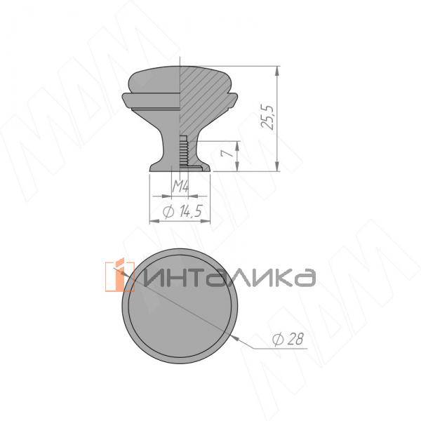 Ручка-кнопка D28мм черный матовый/керамика – 3