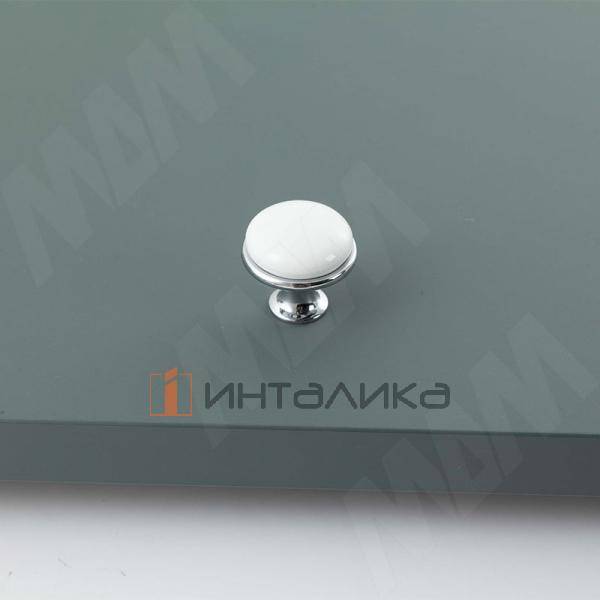 Ручка-кнопка D28мм хром/керамика – 2