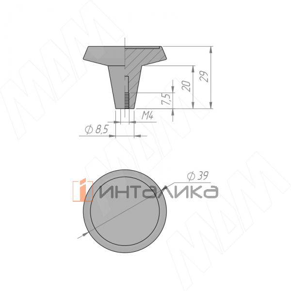 NORDIC Ручка-кнопка черный матовый – 3