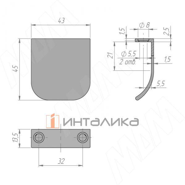 PLYMOUTH Профиль-ручка 32мм белый матовый – 3