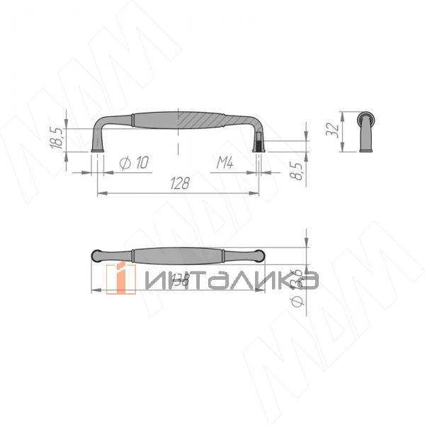 SCANDI Ручка-скоба 128мм бронза состаренная/керамика – 2