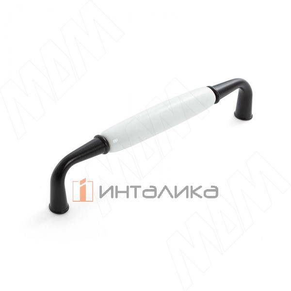 SCANDI Ручка-скоба 128мм черный матовый/керамика – 1