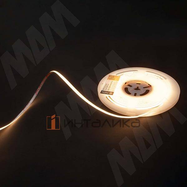 LUX, COB лента светодиодная, 504 диодов, 12V, 5 м, основание 5 мм, CRI 90, теплый белый 3000К, IP20, 6W (LS12-COB-WW20-6-SL) – 4