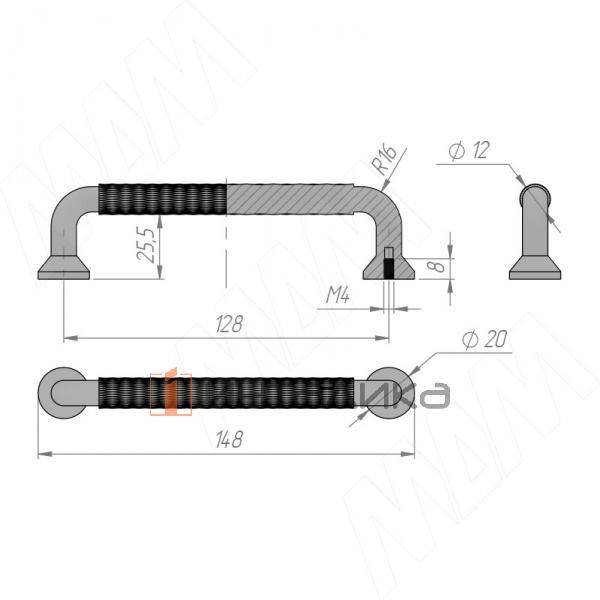 Ручка-скоба 128мм золото матовое – 2