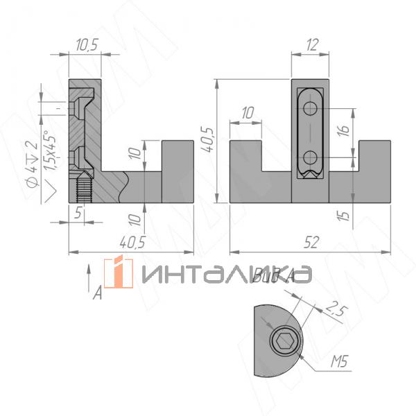 Крючок двухрожковый черный матовый – 3