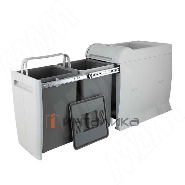CITY Система сортировки и хранения, 2 емкости (18л+18л), авт. крышка, нижнее крепление – 4