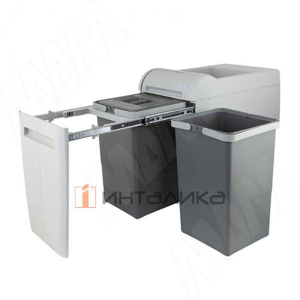CITY Система сортировки и хранения, 2 емкости (18л+18л), авт. крышка, нижнее крепление – 5