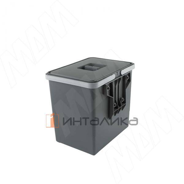 EASY Ведро для мусора подвесное 15л с крышкой, с крепежом, цвет серый базальт RAL7012 – 3
