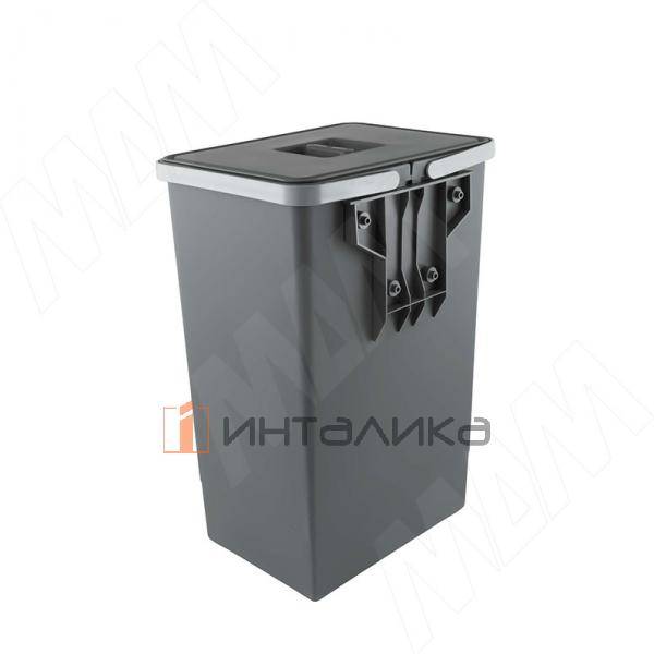 EASY Ведро для мусора подвесное 24л с крышкой, с крепежом, цвет серый базальт RAL7012 (PBDSPSG44C97) – 3
