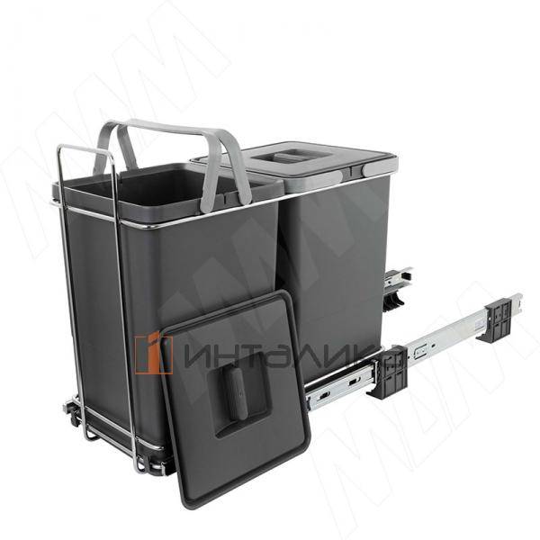 ECOFIL Система сортировки и хранения, 2 емкости (12л+12л), нижнее крепление., напр. полн. выдвиж., плавн. закр. – 3