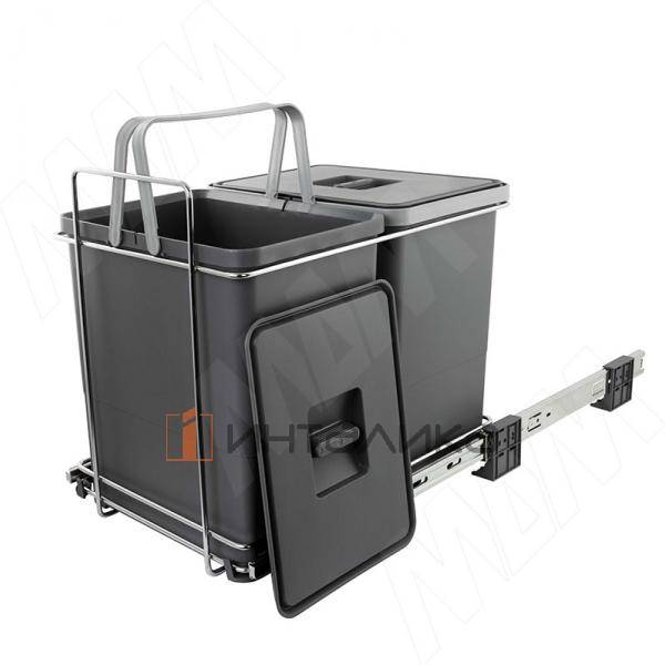 ECOFIL Система сортировки и хранения, 2 емкости (18л+18л), нижнее крепление., напр. полн. выдвиж., плавн. закр. – 3