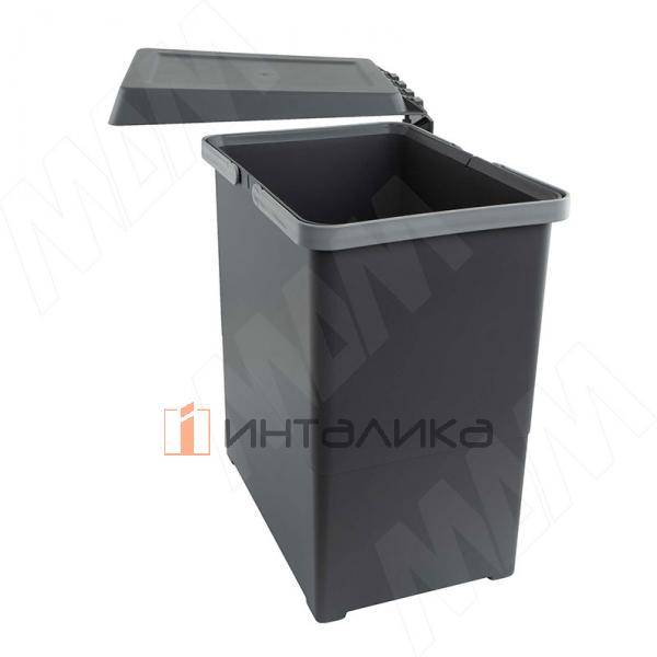 SWING 2.0 Ведро для мусора подвесное 18л с крышкой, с крепежом, цвет серый RAL7042 – 3