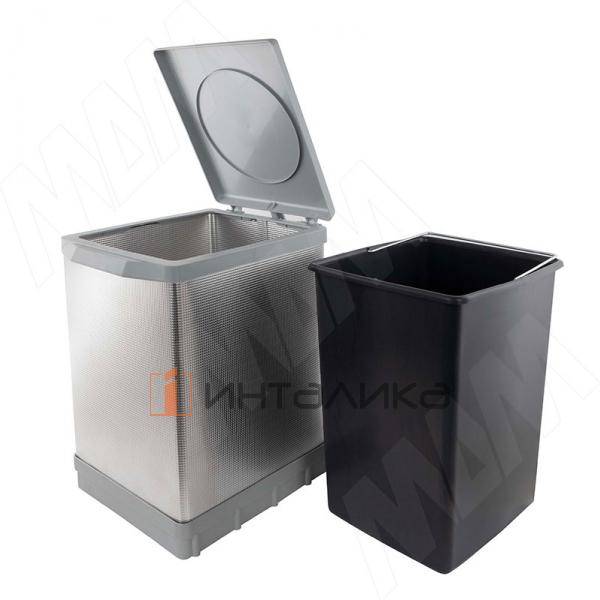 TOWER Система сортировки и хранения, 1 емкость (18л), авт. крышка, нижнее крепление, пластик+алюминий – 3