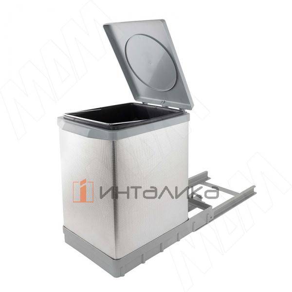 TOWER Система сортировки и хранения, 1 емкость (18л), авт. крышка, нижнее крепление, пластик+алюминий – 2