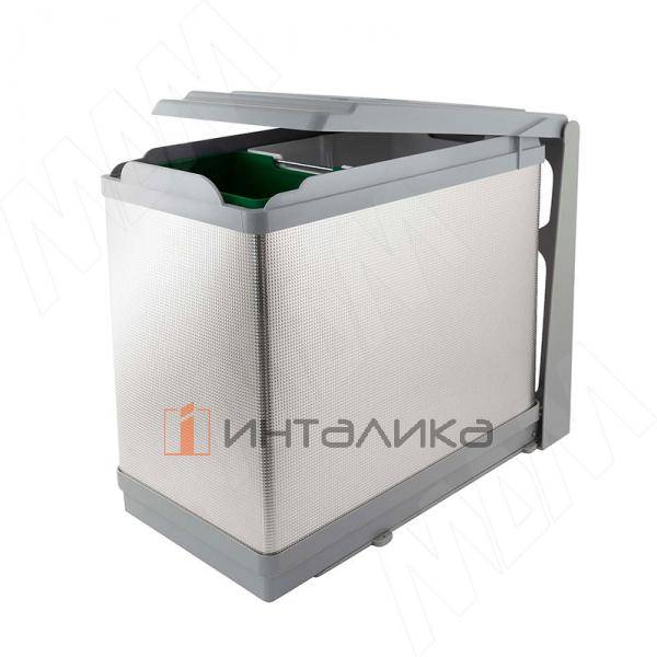 TOWER Система сортировки и хранения, 2 емкости (16л+10л), авт. крышка, нижнее крепление, пластик+алюминий – 2