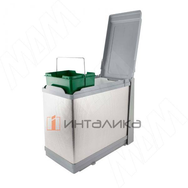 TOWER Система сортировки и хранения, 2 емкости (16л+10л), авт. крышка, нижнее крепление, пластик+алюминий – 4