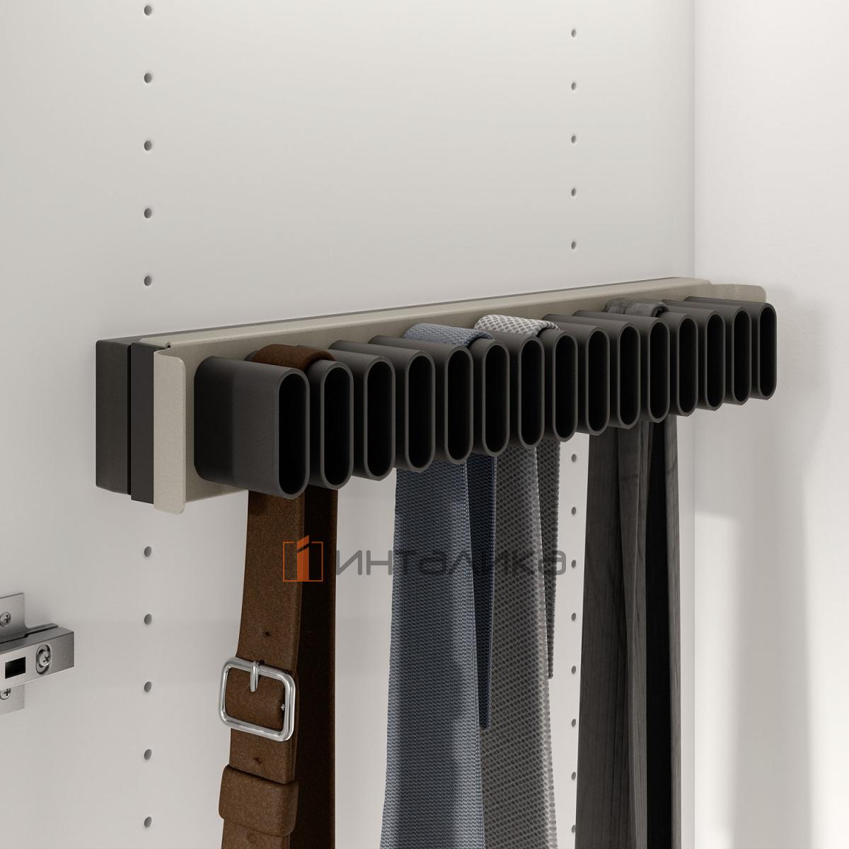 Держатель для галстуков и ремней выдвижной 320, КЕССЕБЁМЕР / KESSEBOHMER Конеро, D 345, шампань