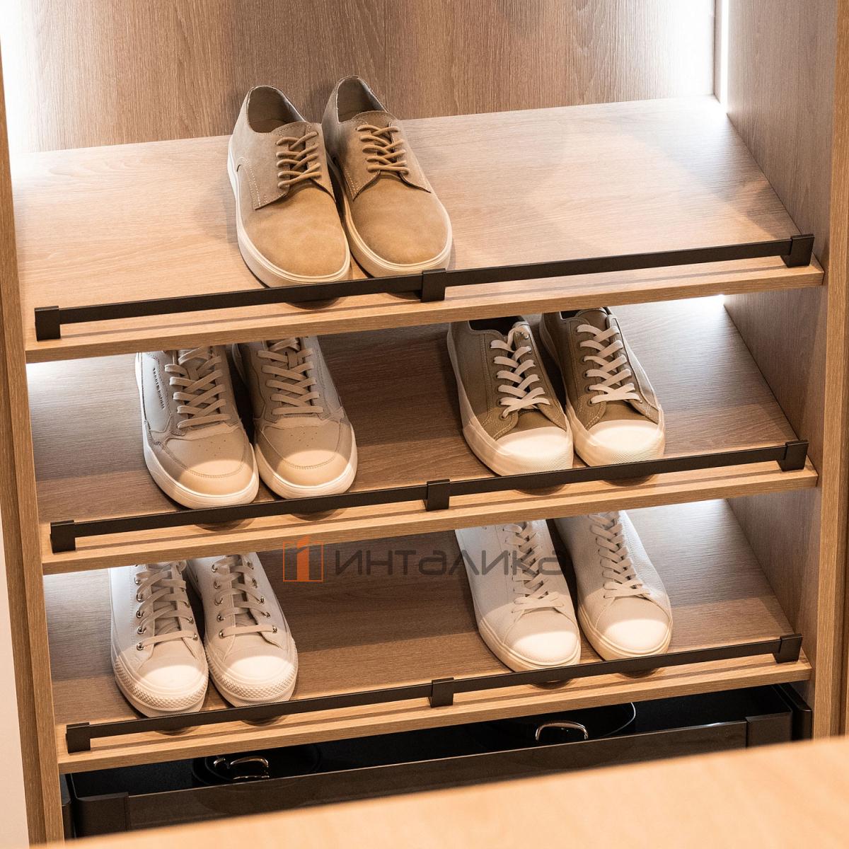 Бортик для обуви ограничительный КЕССЕБЁМЕР / KESSEBOHMER Конеро, 1114х24х38, черный