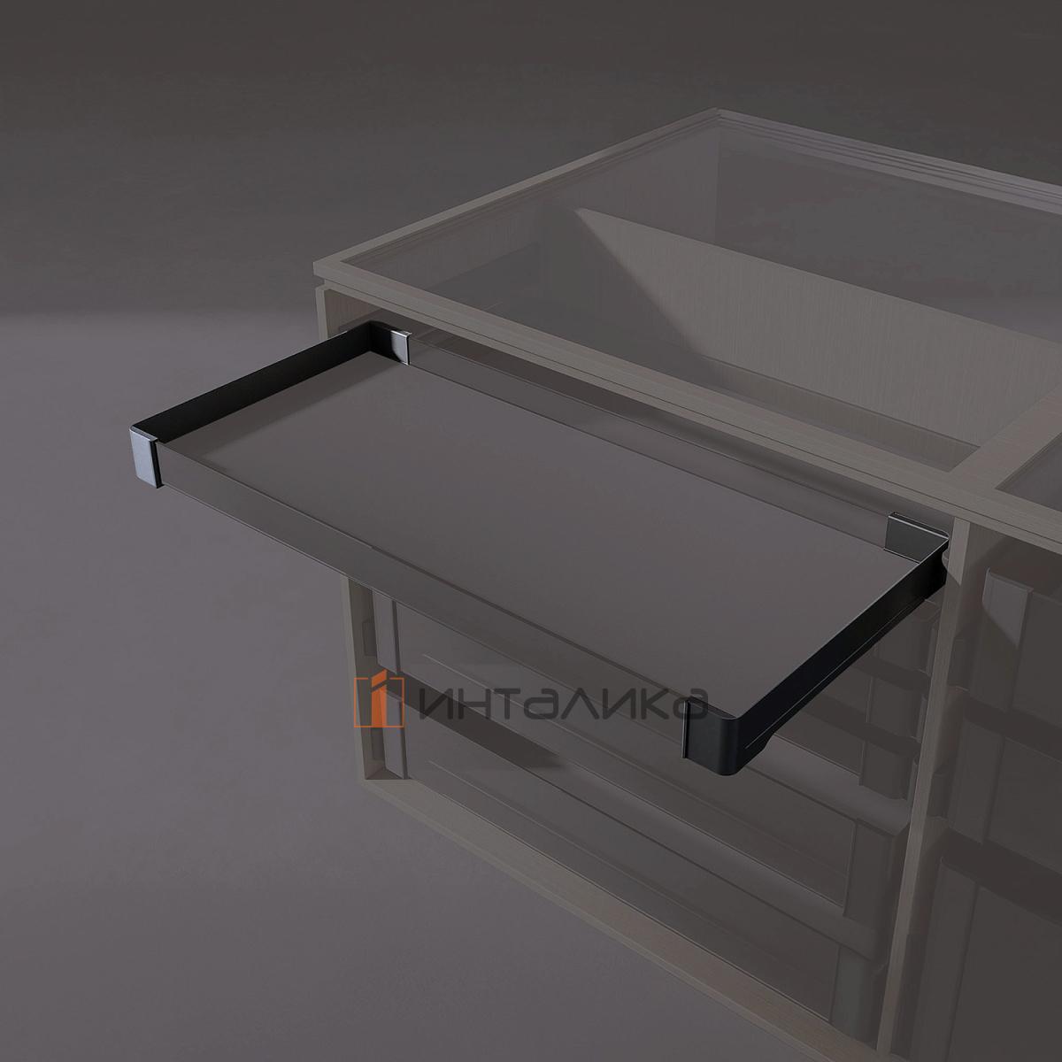 Полка внутренняя выдвижная 320, КЕССЕБЁМЕР / KESSEBOHMER Конеро, H 72, без дна, передней и задней стенок, черный