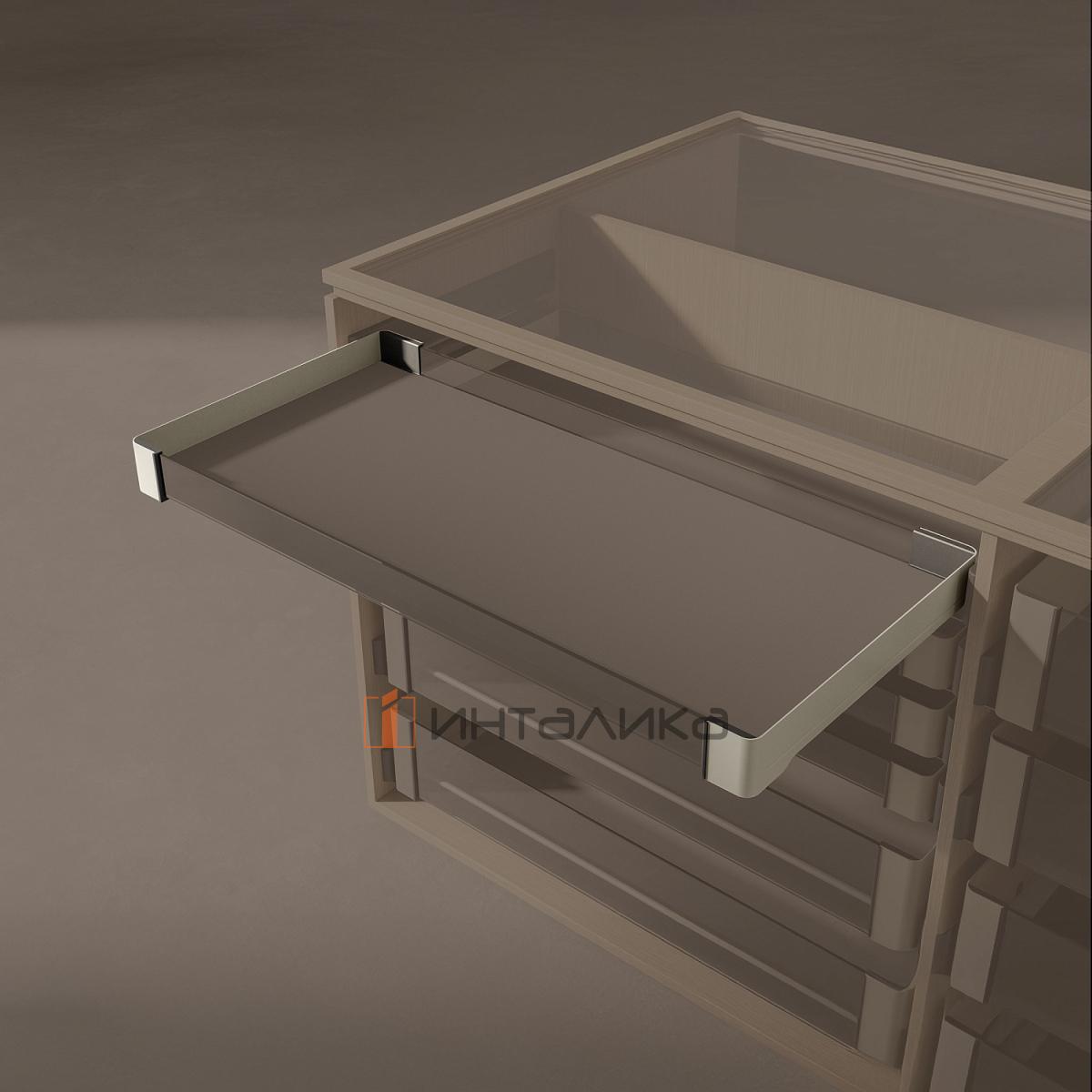 Полка внутренняя выдвижная 450, КЕССЕБЁМЕР / KESSEBOHMER Конеро, H 72, без дна, передней и задней стенок, шампань