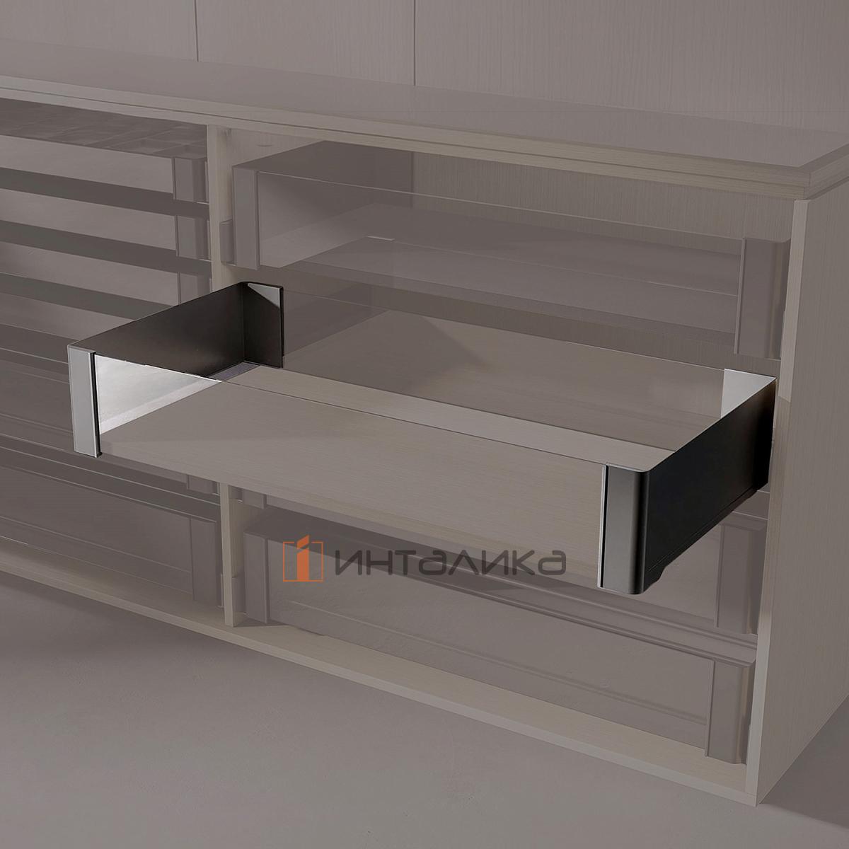 Полка внутренняя выдвижная 320, КЕССЕБЁМЕР / KESSEBOHMER Конеро, H 168, без дна, передней и задней стенок, черный