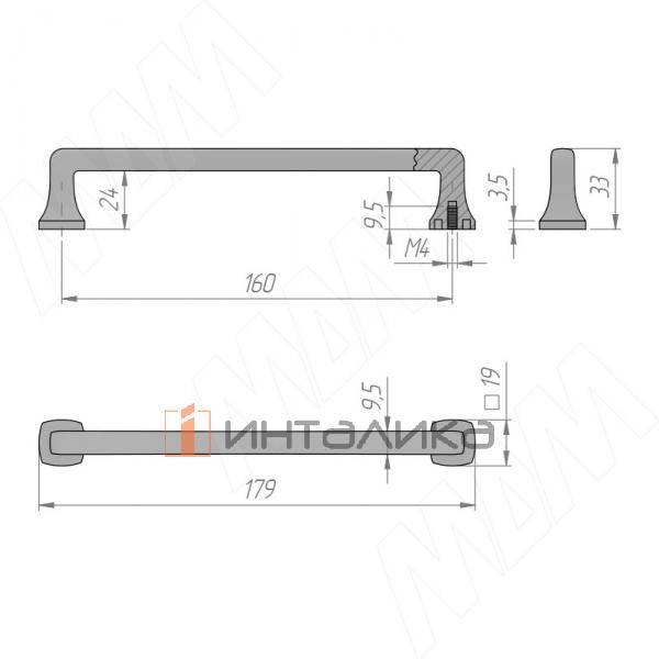 Ручка-скоба 160мм латунь – 2