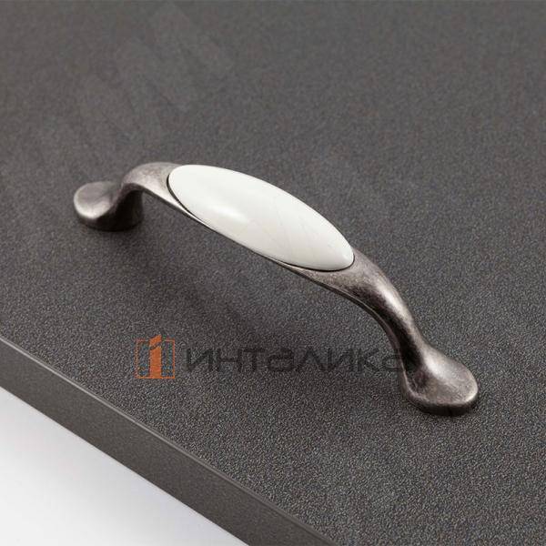 Ручка-скоба 96мм серебро состаренное/керамика – 2