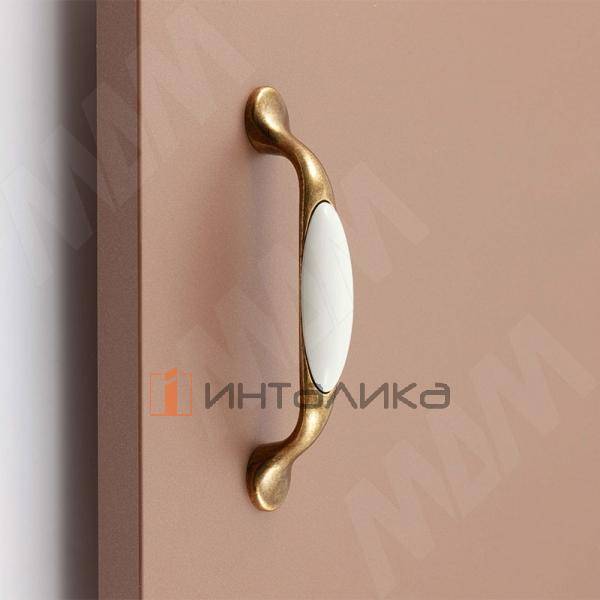 Ручка-скоба 96мм бронза состаренная/керамика – 2