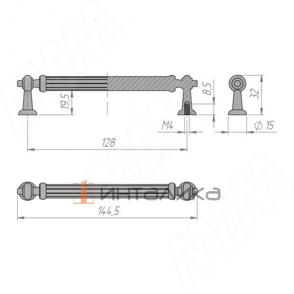 Ручка-скоба 128мм золото матовое – 2