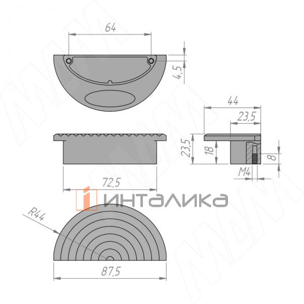 Ручка-кнопка 64мм хром – 3