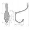 Превью Крючок двухрожковый хром матовый – 2