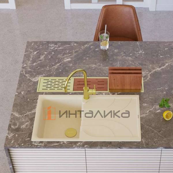 Мойка Omoikiri YASUGATA 86 Tetogranit, 450, накладная, ваниль – 4