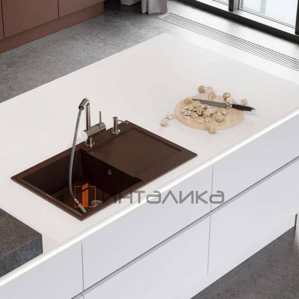 Мойка Omoikiri SAKAIME 79 Tetogranit, 500, накладная, платина – 3