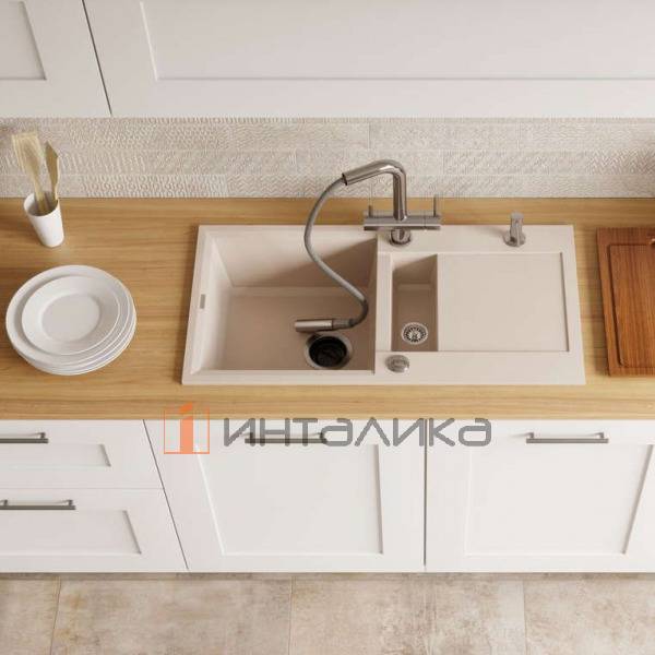 Мойка Omoikiri SAKAIME 86-2 Tetogranit, 600, накладная, шампань – 5