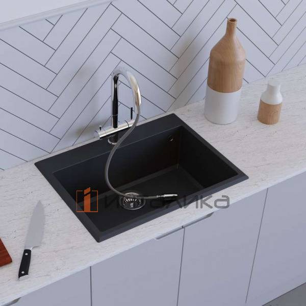 Мойка Omoikiri TEDORI 68 Tetogranit, 800, накладная, черный – 4