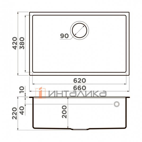 Мойка Omoikiri TEDORI 66-U Tetogranit, 800, под столешницу, leningrad grey – 2